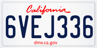 CA license plate 6VEJ336