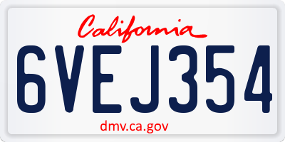 CA license plate 6VEJ354