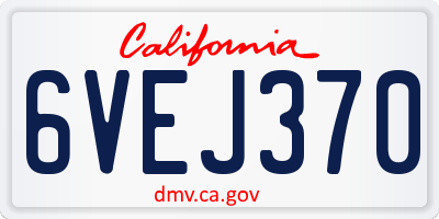 CA license plate 6VEJ370