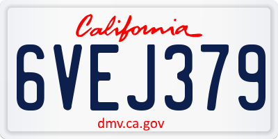 CA license plate 6VEJ379