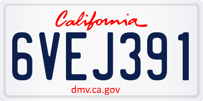 CA license plate 6VEJ391