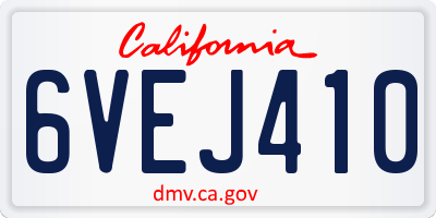 CA license plate 6VEJ410