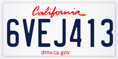 CA license plate 6VEJ413