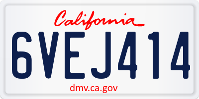 CA license plate 6VEJ414