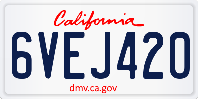 CA license plate 6VEJ420