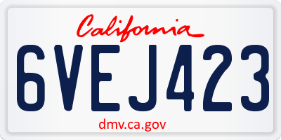 CA license plate 6VEJ423