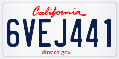 CA license plate 6VEJ441