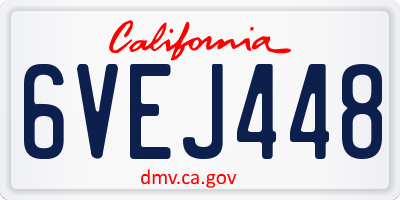 CA license plate 6VEJ448