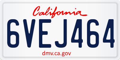 CA license plate 6VEJ464