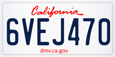 CA license plate 6VEJ470