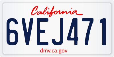 CA license plate 6VEJ471