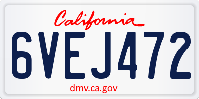 CA license plate 6VEJ472