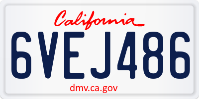CA license plate 6VEJ486