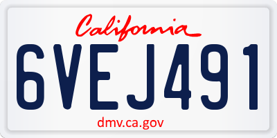 CA license plate 6VEJ491