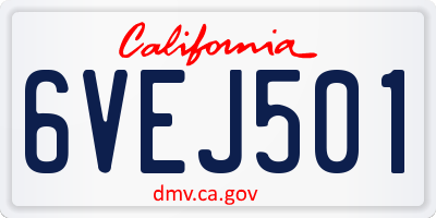 CA license plate 6VEJ501