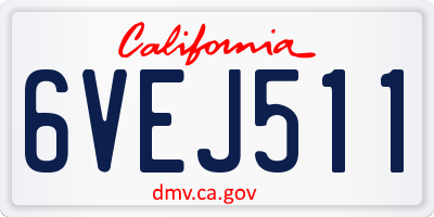 CA license plate 6VEJ511