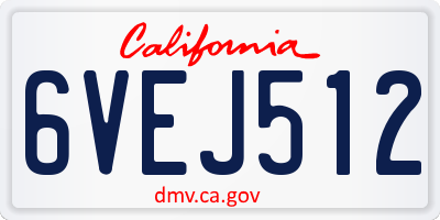 CA license plate 6VEJ512