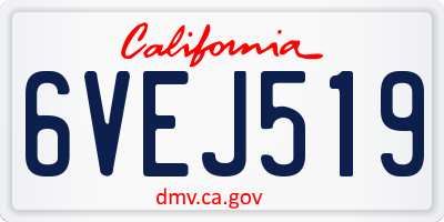 CA license plate 6VEJ519