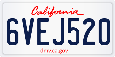 CA license plate 6VEJ520