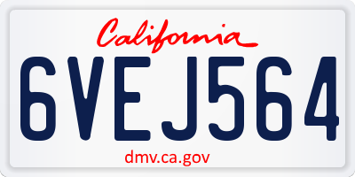 CA license plate 6VEJ564