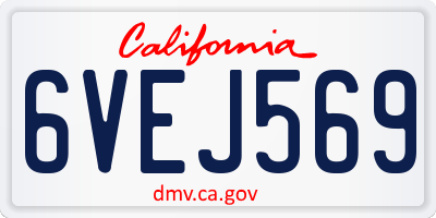 CA license plate 6VEJ569