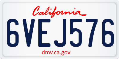 CA license plate 6VEJ576