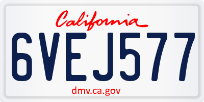 CA license plate 6VEJ577