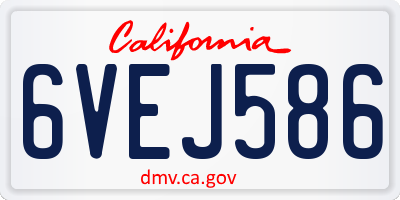CA license plate 6VEJ586