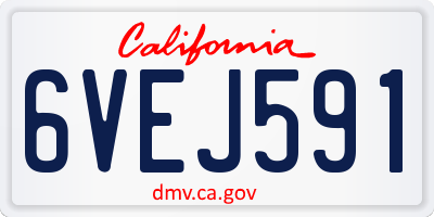 CA license plate 6VEJ591