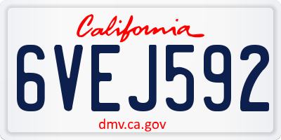 CA license plate 6VEJ592