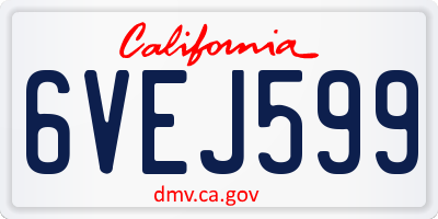 CA license plate 6VEJ599