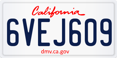 CA license plate 6VEJ609