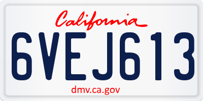 CA license plate 6VEJ613