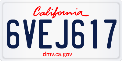 CA license plate 6VEJ617