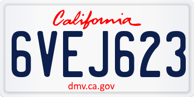 CA license plate 6VEJ623