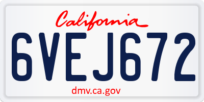 CA license plate 6VEJ672