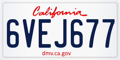 CA license plate 6VEJ677
