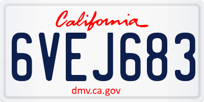 CA license plate 6VEJ683