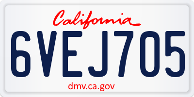 CA license plate 6VEJ705