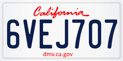 CA license plate 6VEJ707