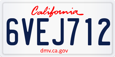 CA license plate 6VEJ712