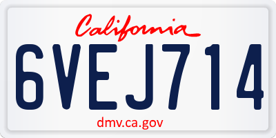 CA license plate 6VEJ714