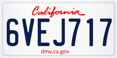 CA license plate 6VEJ717