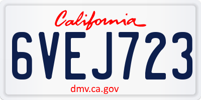 CA license plate 6VEJ723