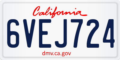 CA license plate 6VEJ724