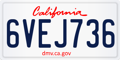 CA license plate 6VEJ736
