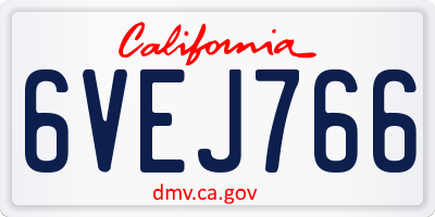 CA license plate 6VEJ766