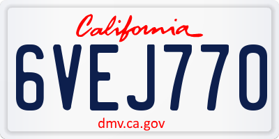 CA license plate 6VEJ770