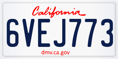CA license plate 6VEJ773