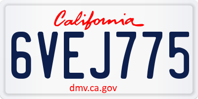 CA license plate 6VEJ775